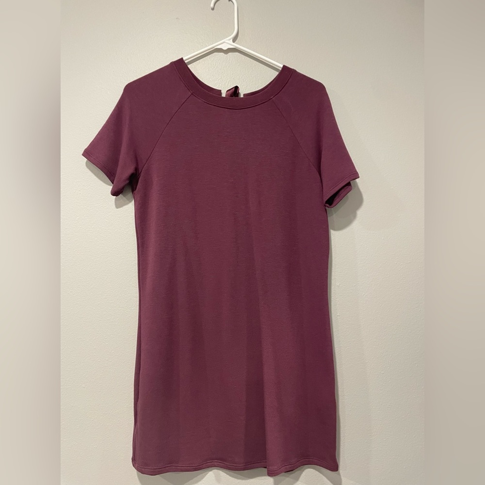 Maroon T-shirt Dress